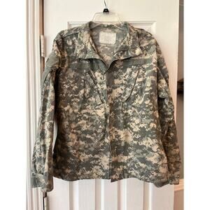Military Combat Digital Camo Jacket Men Medium Short Costume Full Zip Hiking